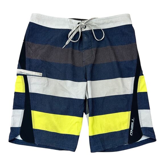 O'Neill Superfreak Board Shorts Blue Striped - Size 30 - Picture 1 of 7